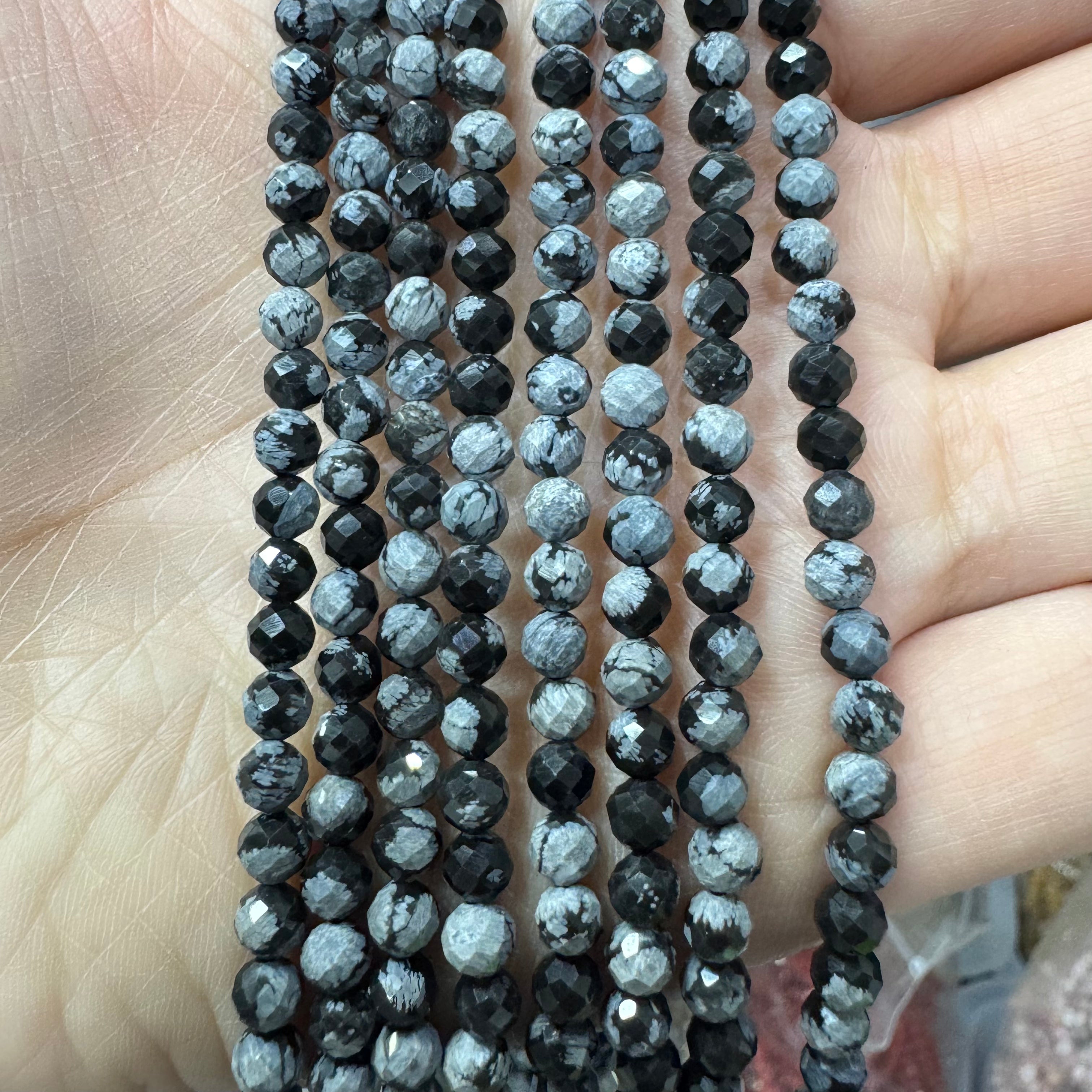 Natural crystal faceted beads 4mm