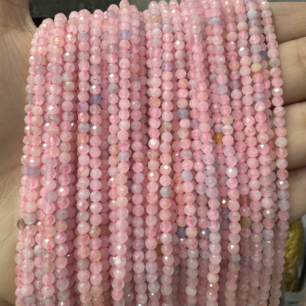 Natural crystal faceted beads 4mm