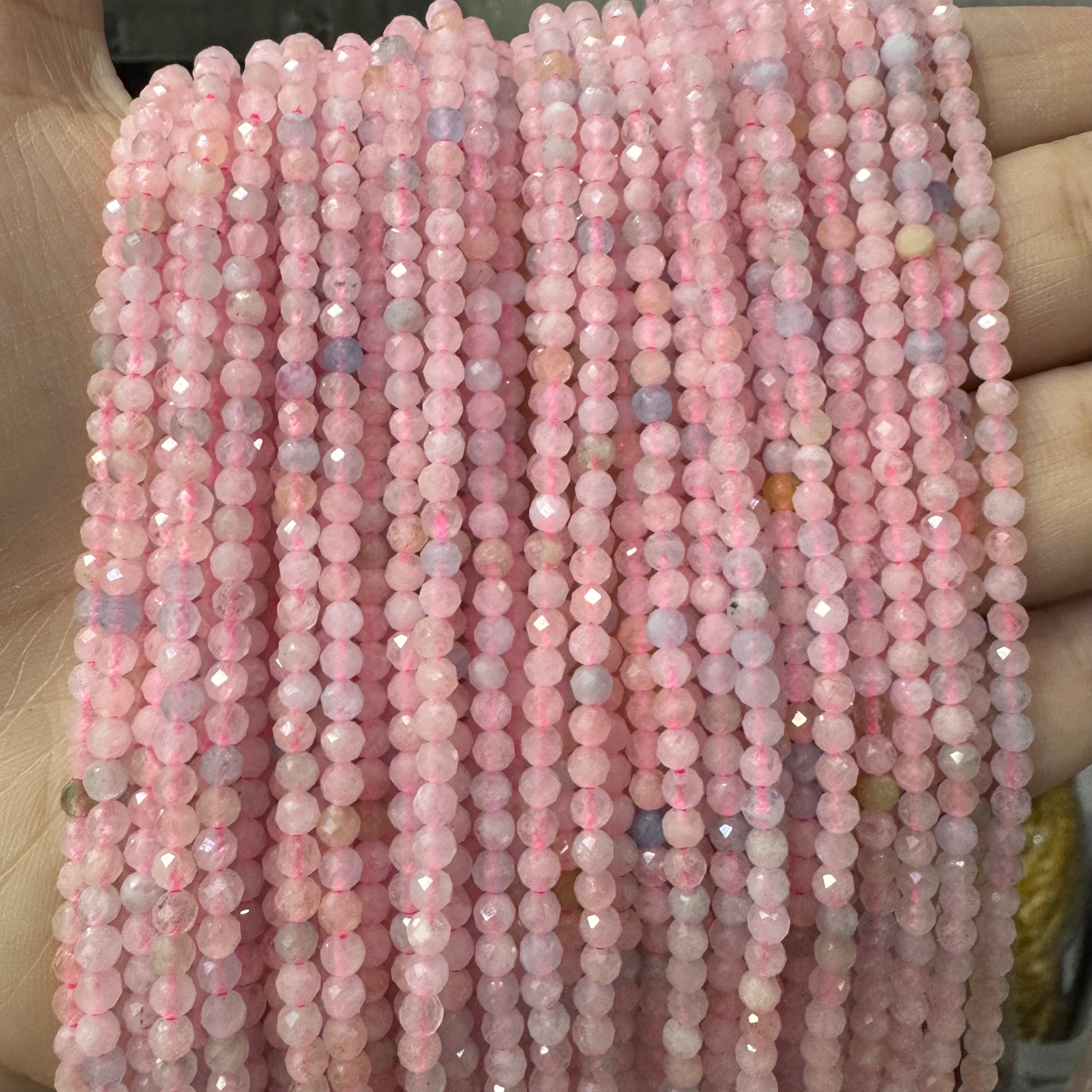 Natural crystal faceted beads 4mm