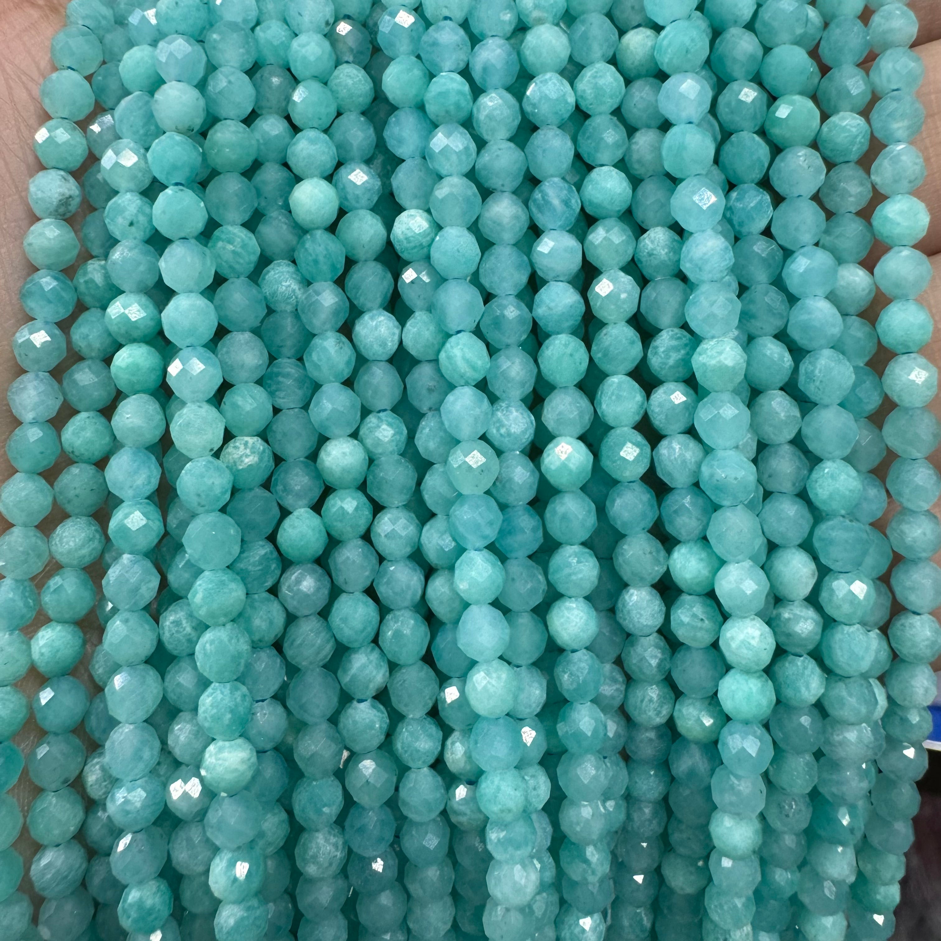 Natural crystal faceted beads 4mm