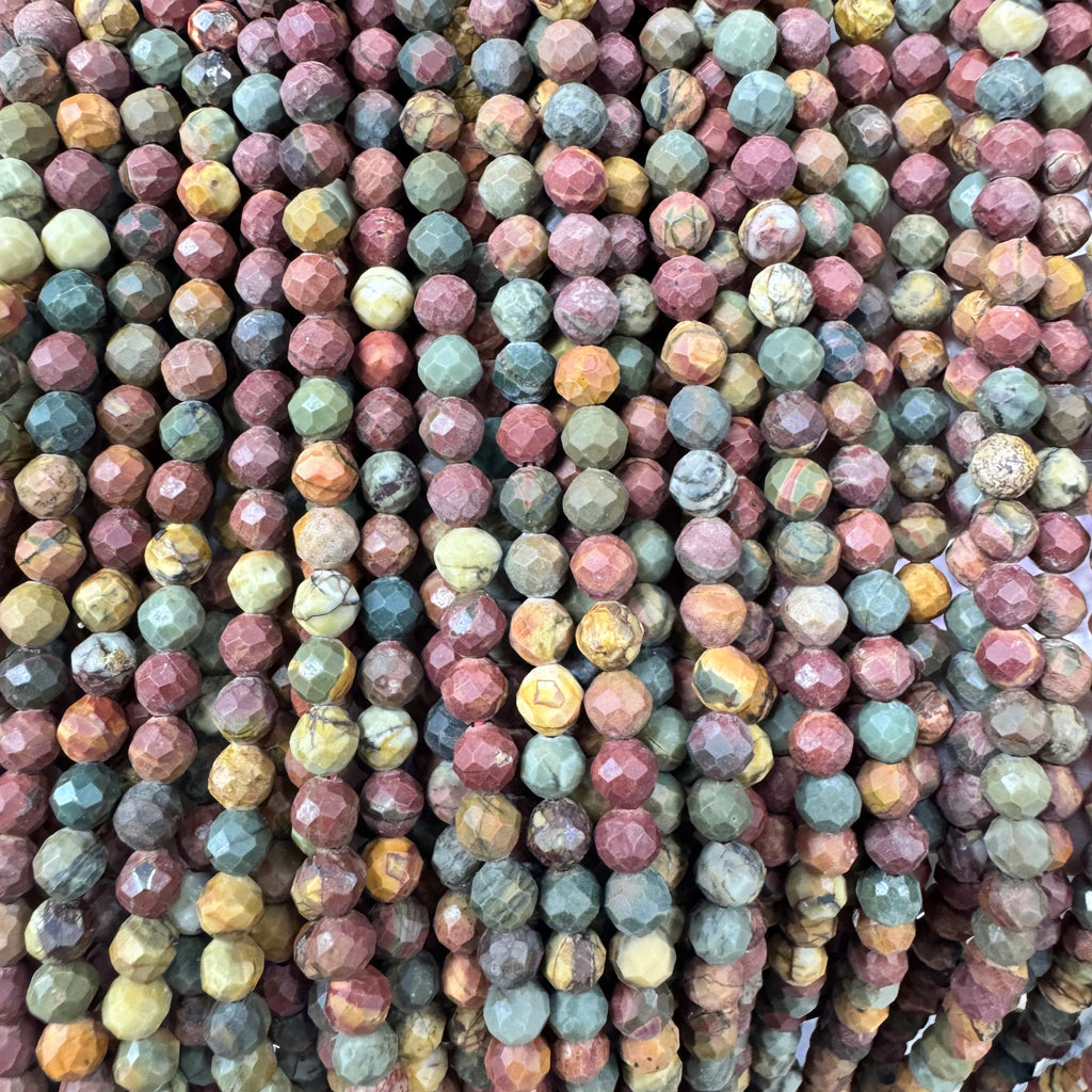 Natural crystal faceted beads 4mm