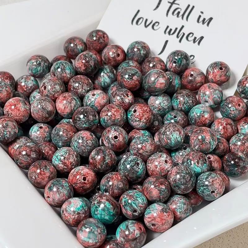 Oil painting beads (10mm 100pcs)