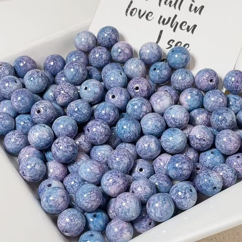 Oil painting beads (10mm 100pcs)