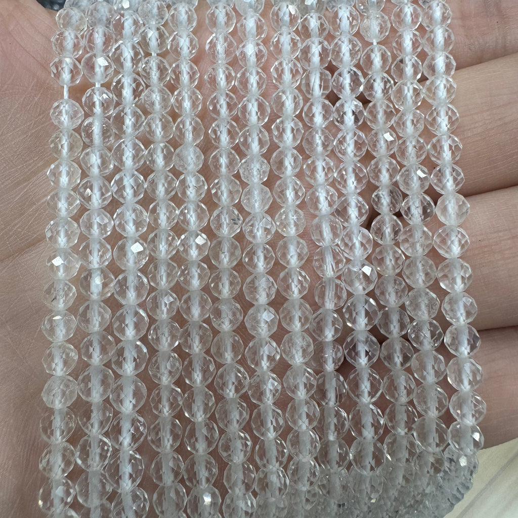 Natural crystal faceted beads 4mm
